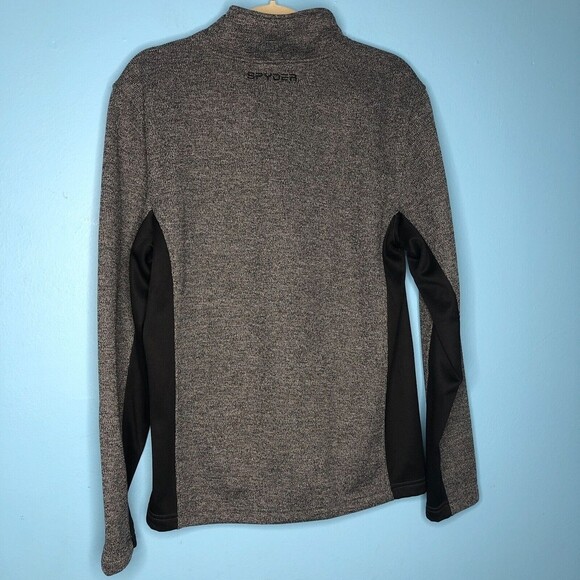 Spyder Sweater Mens Medium Gray 1/4 Zip Sweatshirt Fleece - Picture 9 of 9